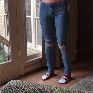 H&M Low Rose Ripped Jeans